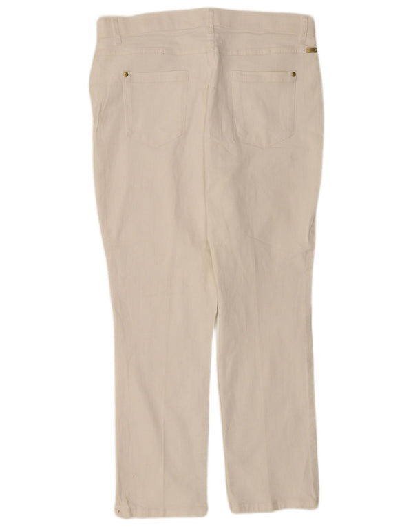 Marks & Spencer Γυναικείο κωνικό casual παντελόνι UK 14 Large W34 L27 White