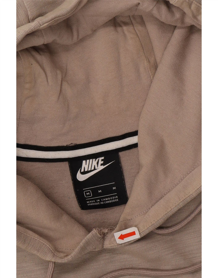 NIKE Womens Graphic Hoodie Jumper UK 14 Medium Grey