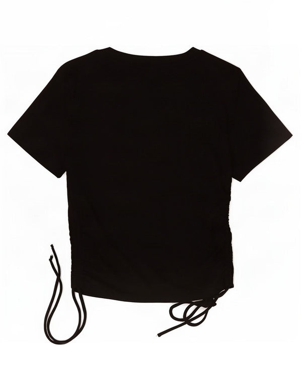 Zara Γυναικείο Crop Top UK 12 Medium Black Polyester