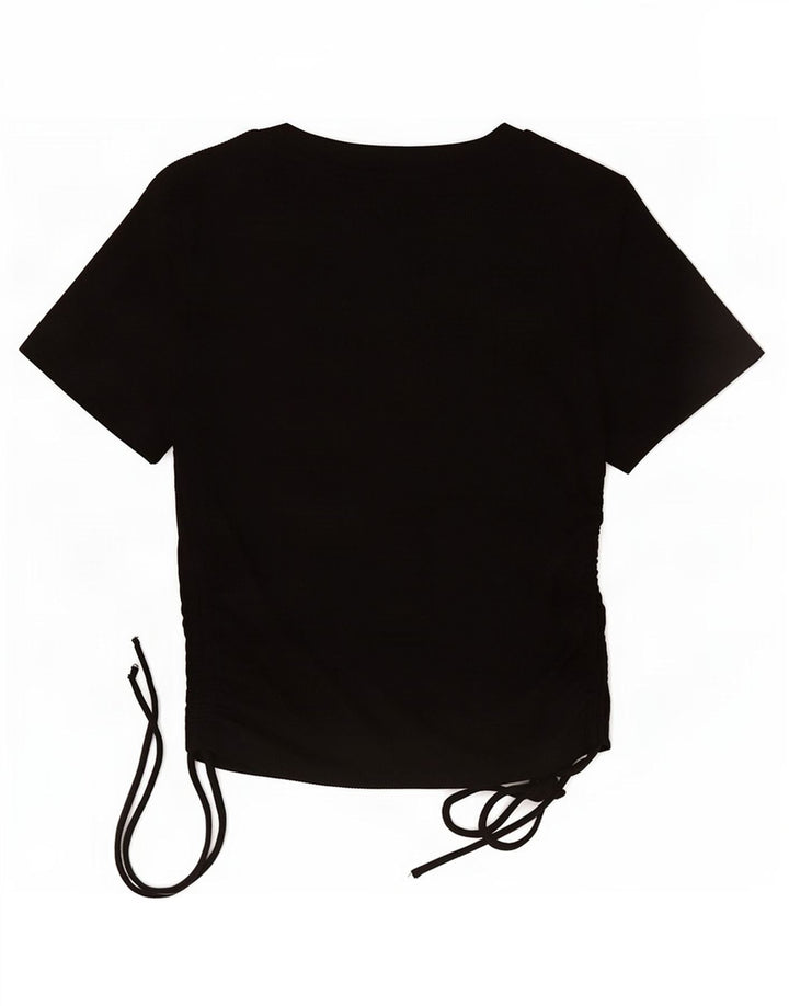 Zara Γυναικείο Crop Top UK 12 Medium Black Polyester
