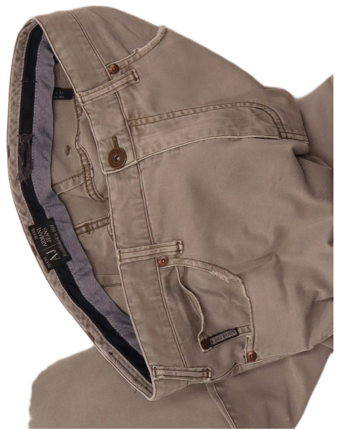 Ανδρικό ίσιο casual παντελόνι ARMANI W32 L30 Γκρι Βαμβακερό