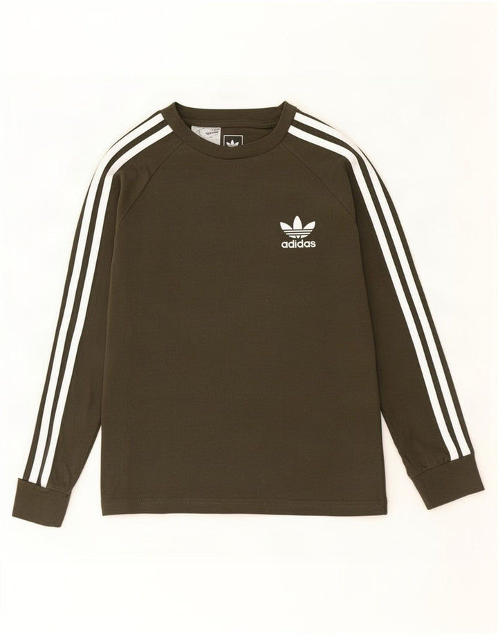 Adidas Boys Top μακρυμάνικο 9-10 ετών Χακί βαμβάκι