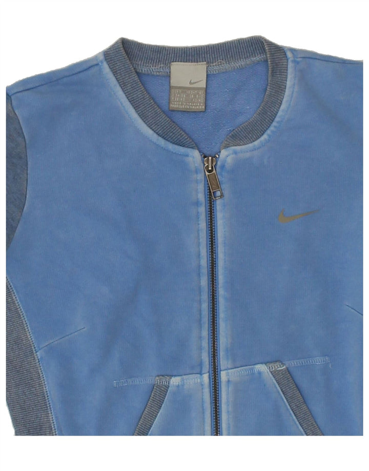 NIKE Womens Graphic Tracksuit Top Jacket UK 8/10 Small Blue Colourblock Vintage Nike and Second-Hand Nike from Messina Hembry 