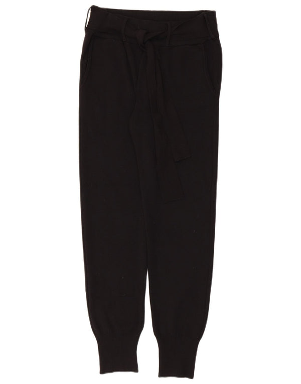 Zara Γυναικεία φόρμα Crop Παντελόνι Joggers UK 10 Small Black Viscose