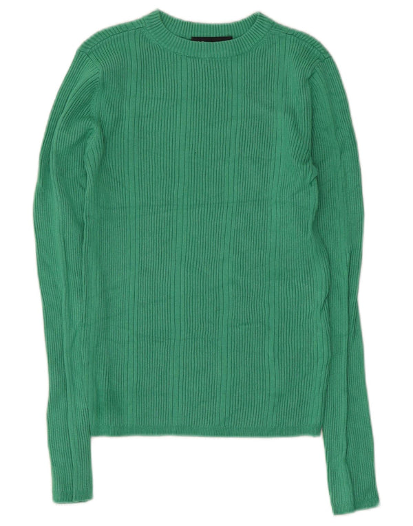 Marks & Spencer Womens Crop Boat Neck Jumper πουλόβερ UK 10 Small Green