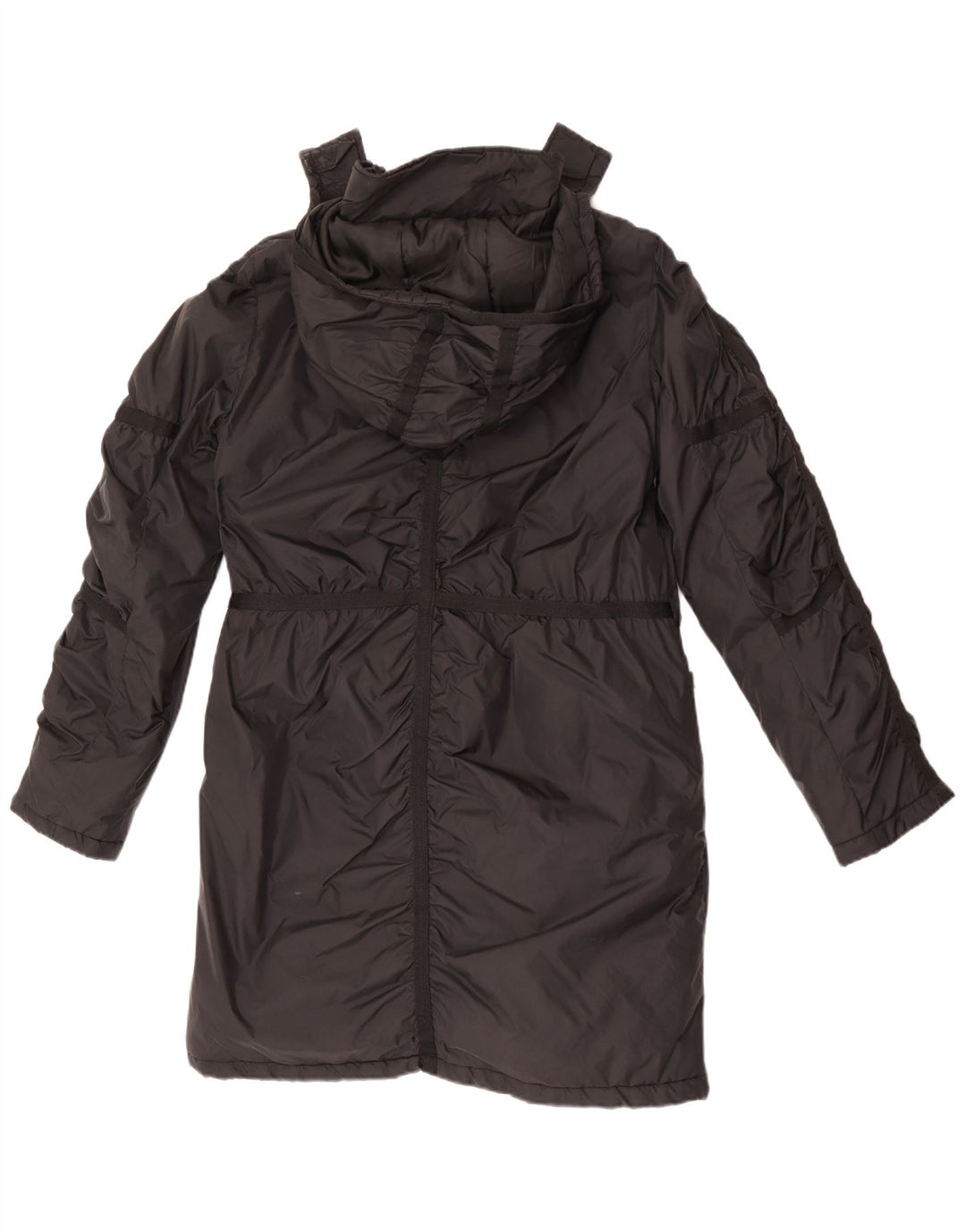 Guess Womens Hooded Parka Jacket UK 14 Medium Black Nylon