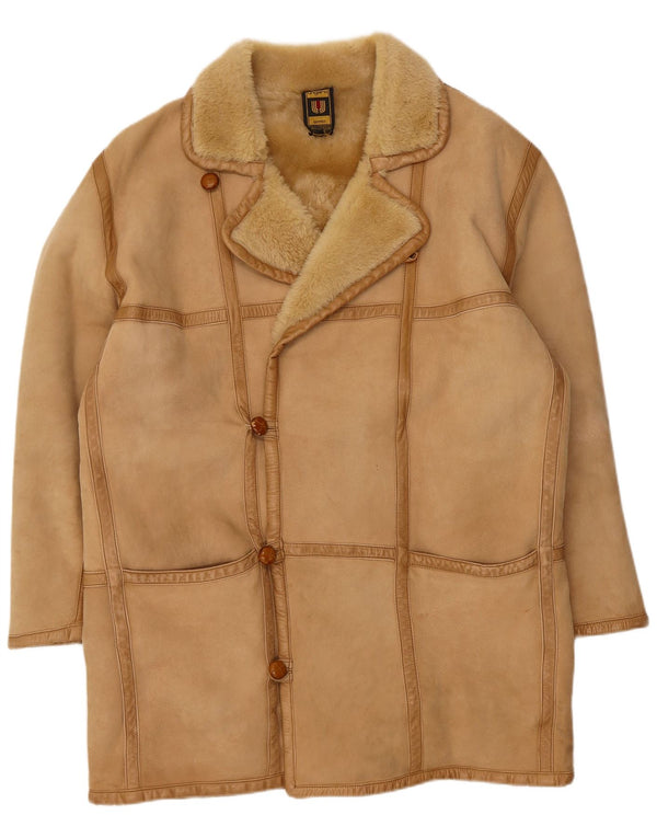 Emanuel Ungaro Ανδρικό Πανωφόρι Shearling UK 38 Medium Beige