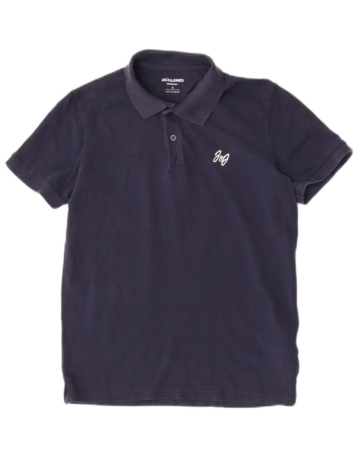 Ανδρικό μπλουζάκι πόλο Jack & Jones Μικρό Βαμβακερό Navy Blue