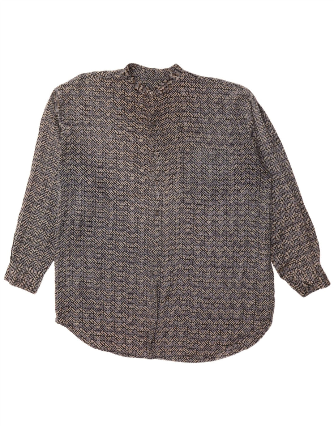 VINTAGE Mens Shirt XL Grey Geometric