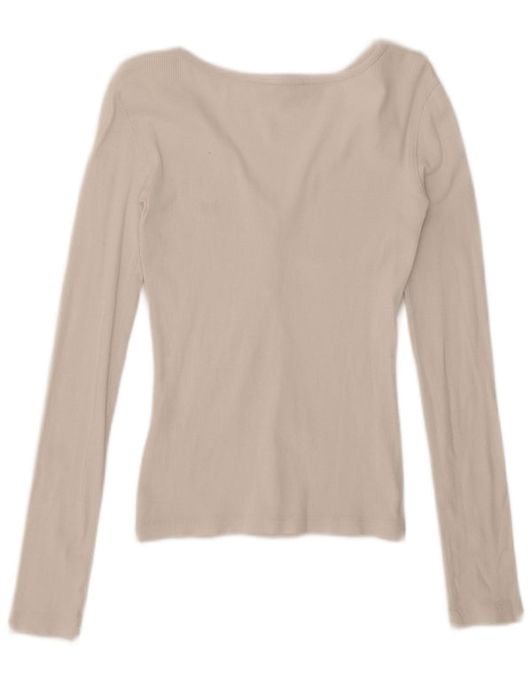 Lee Womens Crop Top Long Sleeve UK 6 XS White Cotton