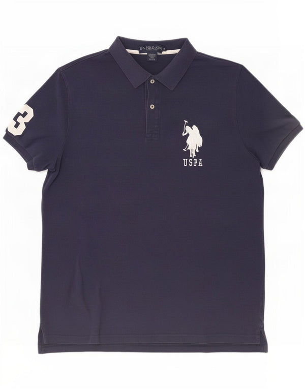Πόλο Ασν. Ανδρικό γραφικό μπλουζάκι πόλο XL Navy Blue Cotton