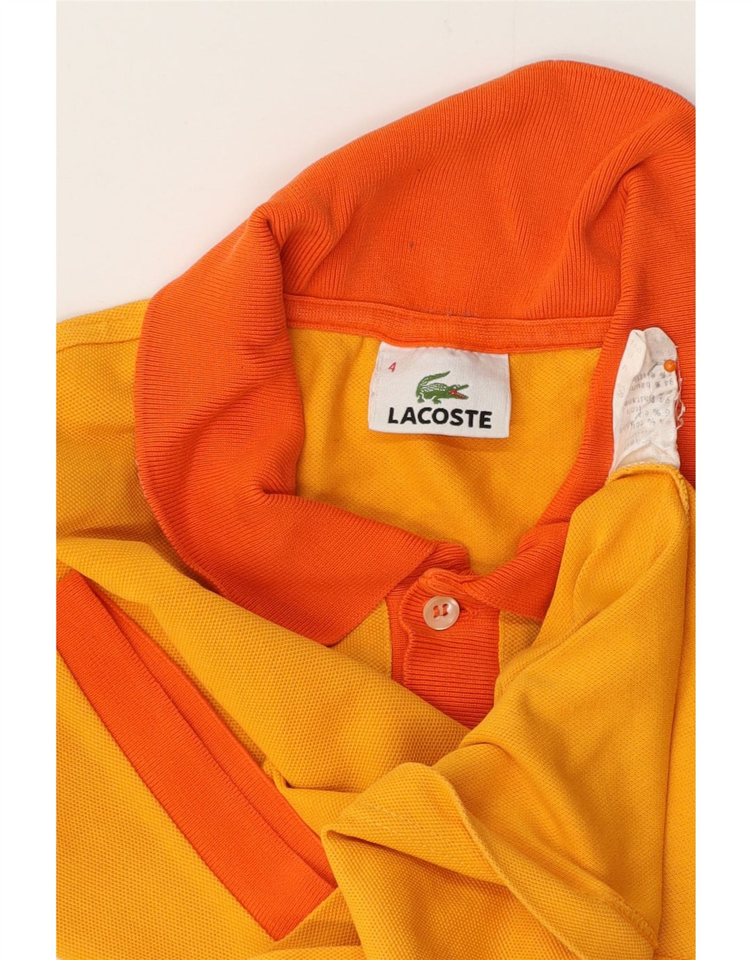 LACOSTE Mens Polo Shirt Size 4 Medium Orange Cotton Vintage Lacoste and Second-Hand Lacoste from Messina Hembry 