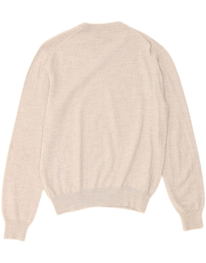 MARLBORO CLASSICS Womens V-Neck Jumper Sweater UK 12 Medium Grey Wool Vintage Marlboro Classics and Second-Hand Marlboro Classics from Messina Hembry 