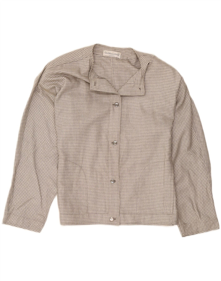 Gian Marco Venturi Γυναικείο Bomber Jacket UK 12 Medium Grey Houndstooth