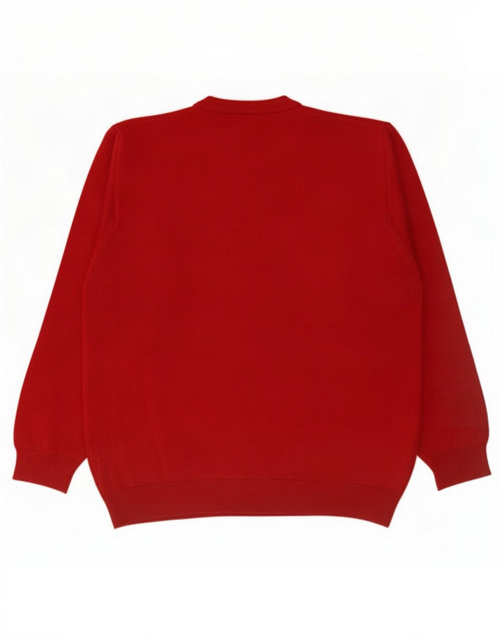 Ανδρικό πουλόβερ Lacoste Crew Neck Jumper Μέγεθος 5 Μεγάλο κόκκινο μαλλί