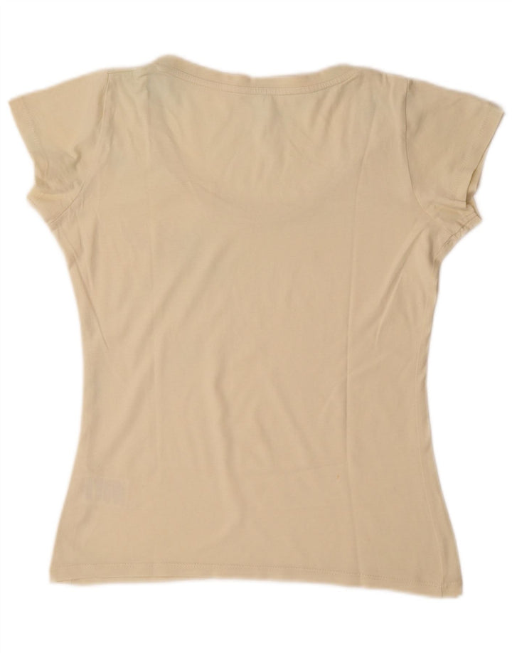 Guru Γυναικείο T-Shirt Top UK 12 Βαμβακερό μεσαίο υπόλευκο