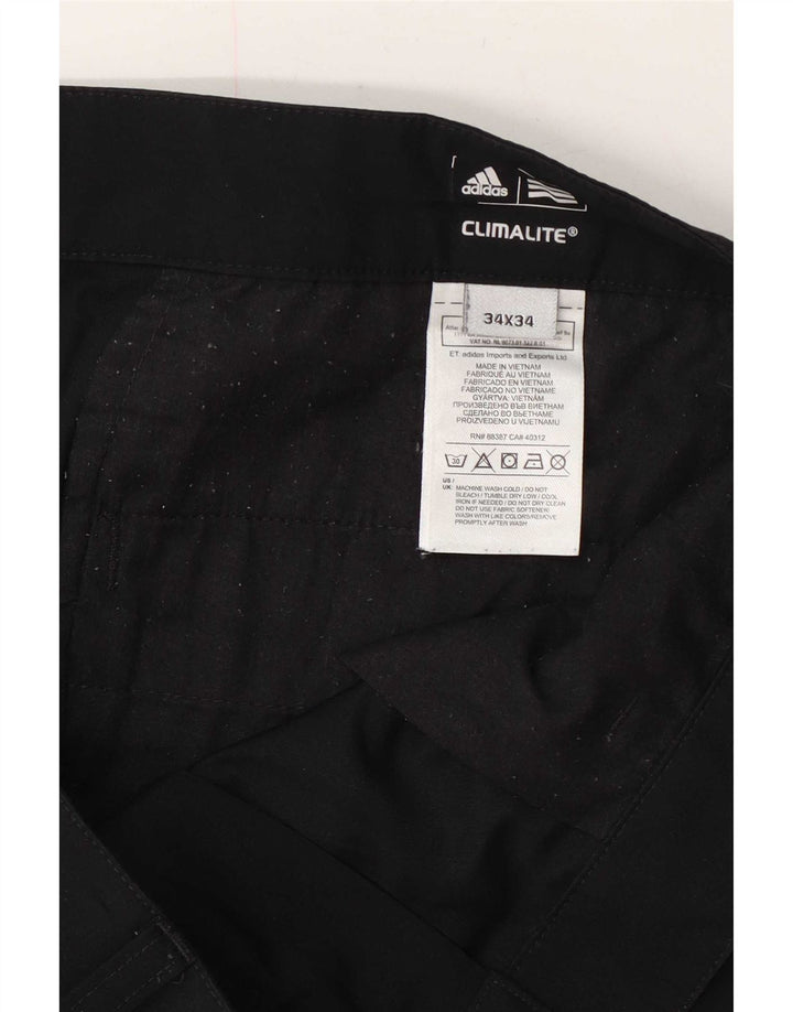 Ανδρικό ίσιο παντελόνι Chino Adidas Climalite W34 L34 Μαύρο πολυεστέρα