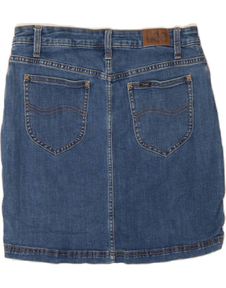 LEE Womens Mid Rise Regular Fit Denim Skirt W31 Medium Navy Blue Cotton Vintage Lee and Second-Hand Lee from Messina Hembry 