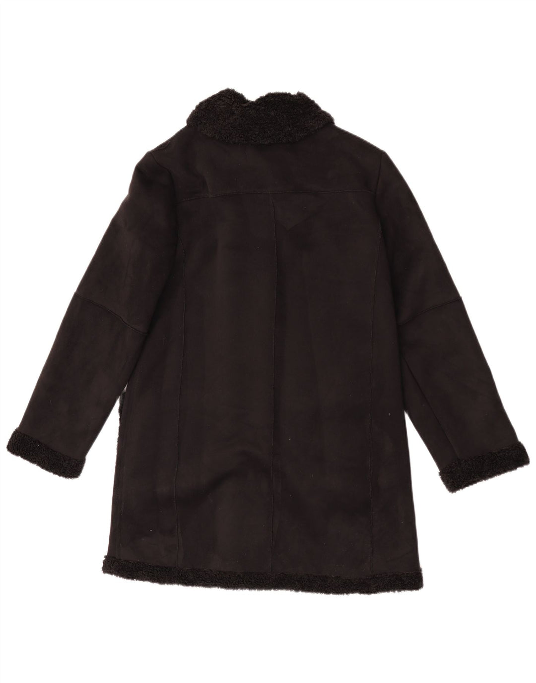 Zara Γυναικείο παλτό Sherpa UK 10 Small Black