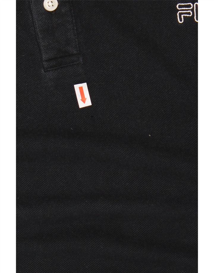 FILA Mens Polo Shirt Large Black Cotton Vintage Fila and Second-Hand Fila from Messina Hembry 