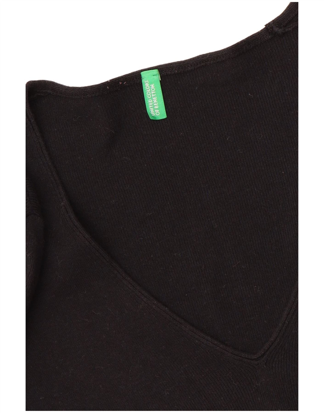 BENETTON Γυναικείο πουλόβερ με V λαιμόκοψη UK 10 Small Black