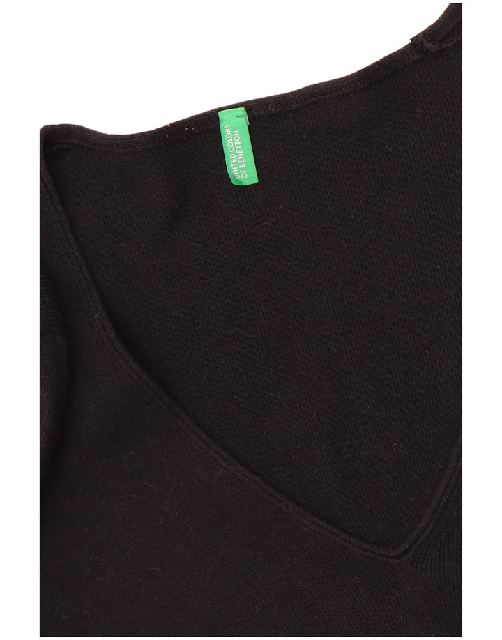 BENETTON Γυναικείο πουλόβερ με V λαιμόκοψη UK 10 Small Black