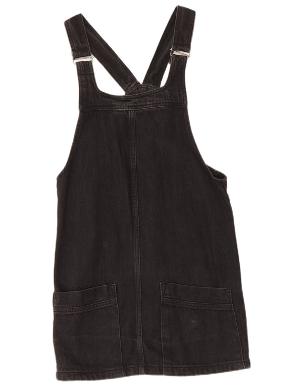 Topshop Γυναικείο τζιν Dungaree Φόρεμα UK 8 Μικρό μαύρο βαμβακερό