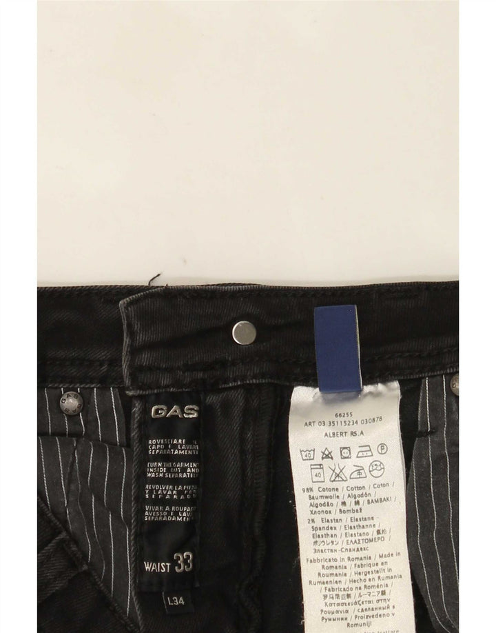 Gas Γυναικείο Τζιν Albert Slim W33 L28 Μαύρο βαμβακερό