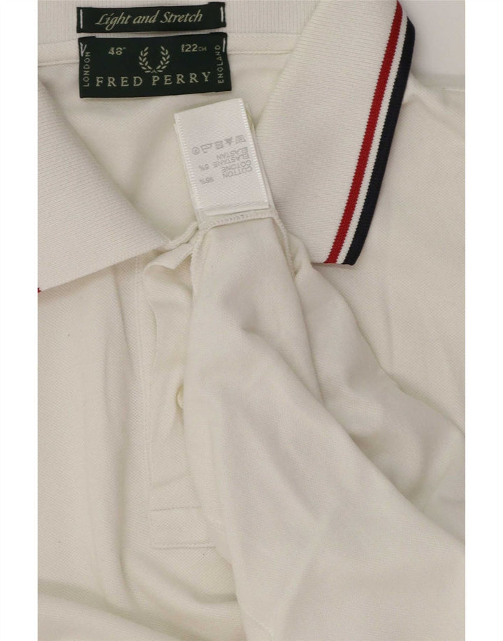 Fred Perry Ανδρικό πουκάμισο πόλο μεγάλο λευκό βαμβακερό ριγέ
