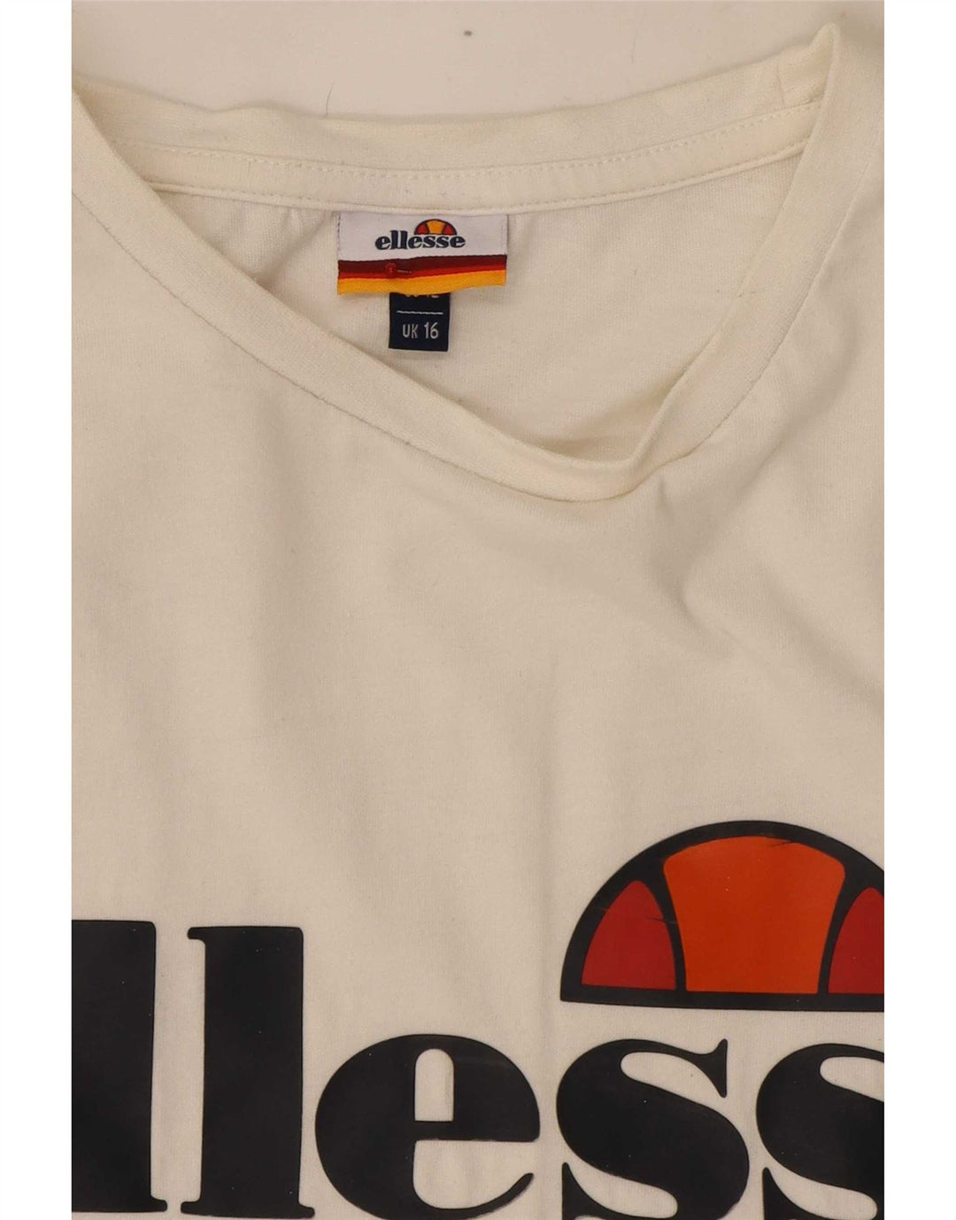 Ellesse Γυναικείο γραφικό T-Shirt Top UK 16 Large White