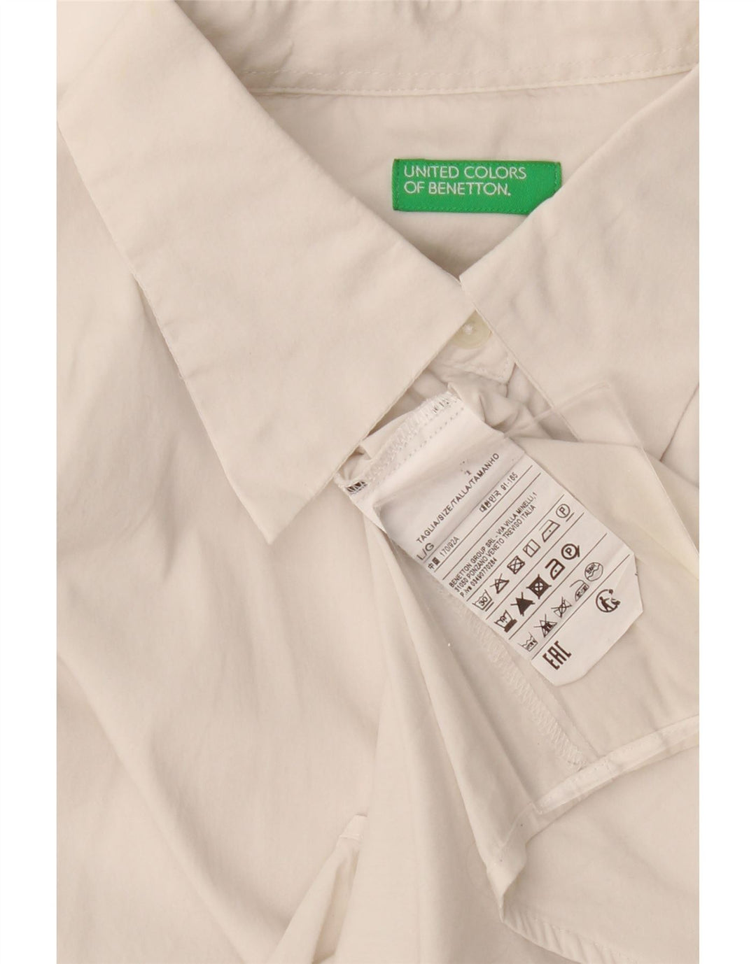 Γυναικείο πουκάμισο Benetton UK 16 μεγάλο λευκό βαμβακερό