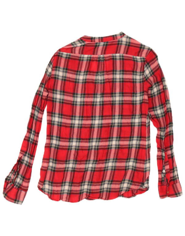 Zara γυναικείο πουλόβερ πουκάμισο UK 6 XS Red Check Cotton