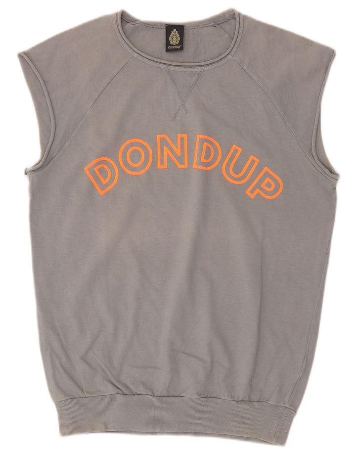 Ανδρικό γραφικό αμάνικο φούτερ Dondup Jumper Μεσαίο γκρι βαμβακερό
