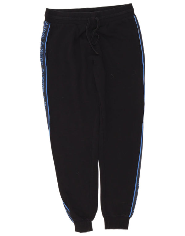 Kappa Mens Tezenis Graphic Αθλητικά Παντελόνια Joggers Μεσαίο Μαύρο Βαμβακερό
