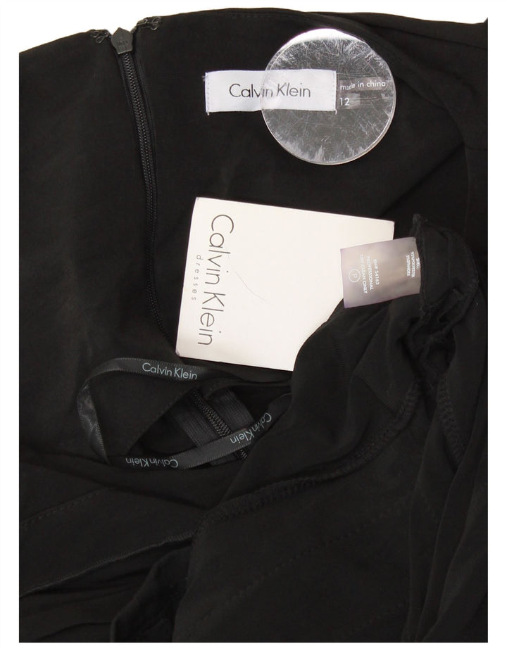 Γυναικείο αμάνικο φόρεμα CALVIN KLEIN US 12 μεγάλο μαύρο πολυεστέρα
