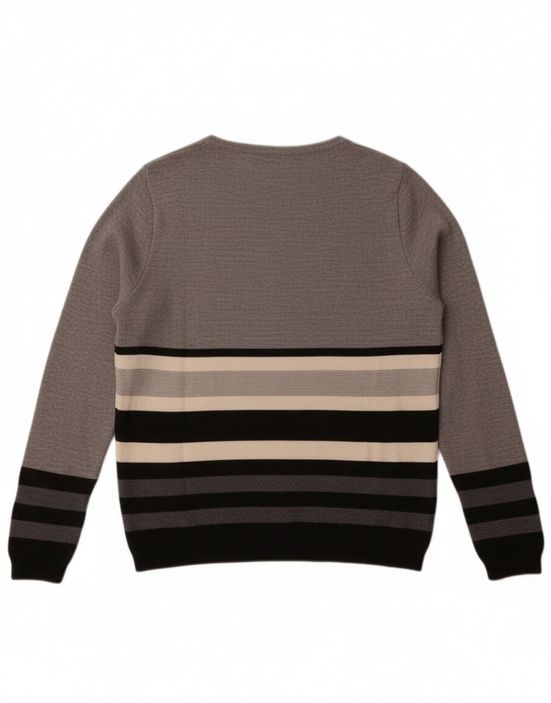 Perte by Krizia Γυναικείο πουλόβερ με λαιμό σκάφος UK 14 μεσαίο γκρι ριγέ