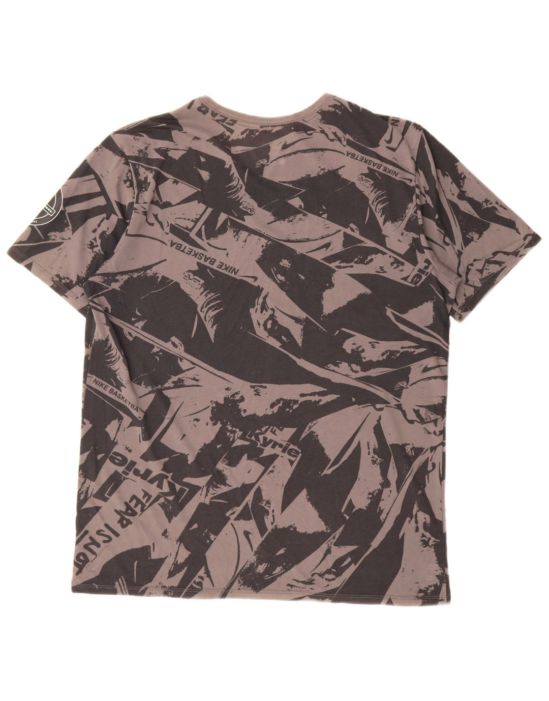 Ανδρικό μπλουζάκι Nike Dri Fit με γραφικό αφηρημένο μοτίβο τοπ μεγάλο γκρι