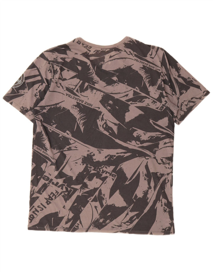 Ανδρικό μπλουζάκι Nike Dri Fit με γραφικό αφηρημένο μοτίβο τοπ μεγάλο γκρι