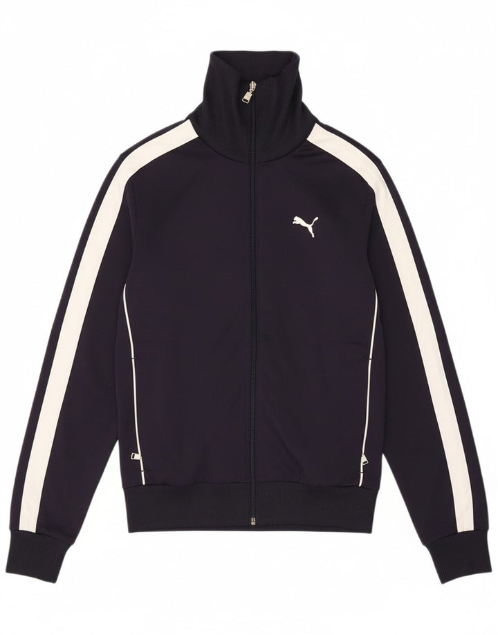 PUMA Mens Tracksuit Top Jacket Small Navy Blue Colourblock Polyester Vintage Puma and Second-Hand Puma from Messina Hembry 