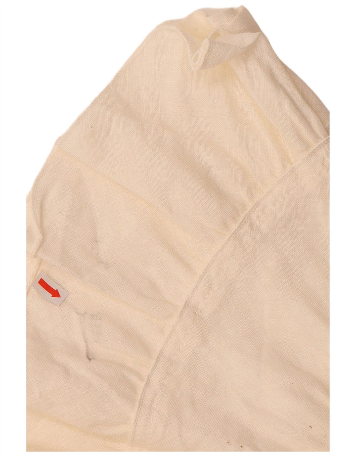 VINTAGE Γυναικεία Φούστα A-Line W34 Μεγάλο Μπεζ Λινό