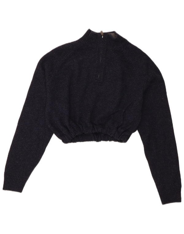 Γυναικείο πουλόβερ με φερμουάρ Marks & Spencer UK 14 Medium Navy Blue
