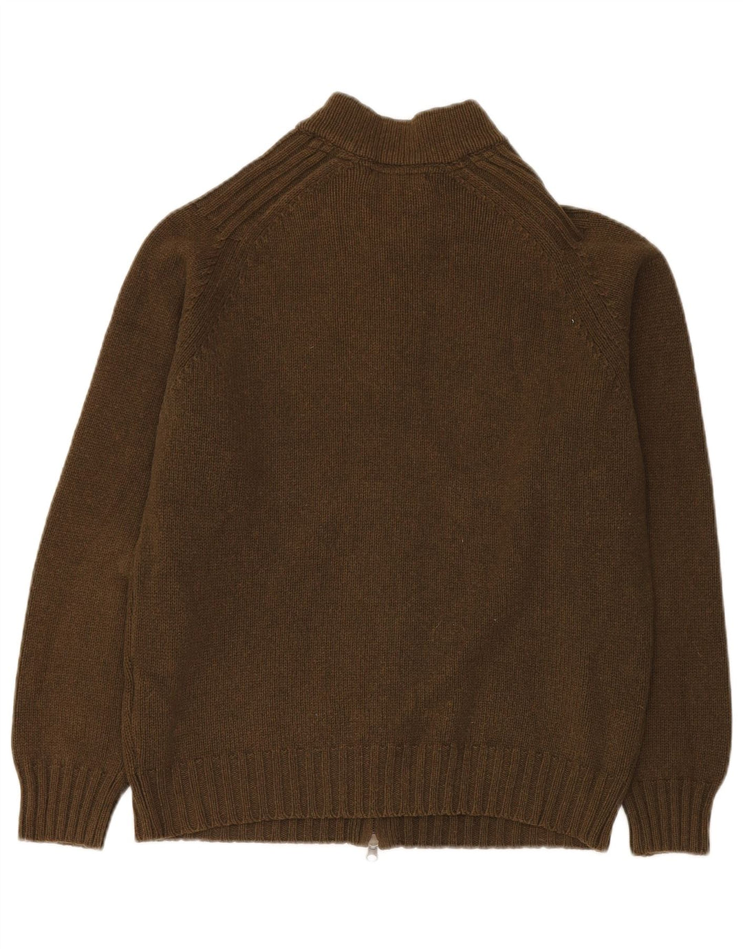 MASSIMO DUTTI Ανδρική ζακέτα πουλόβερ μεσαίο μαλλί χακί