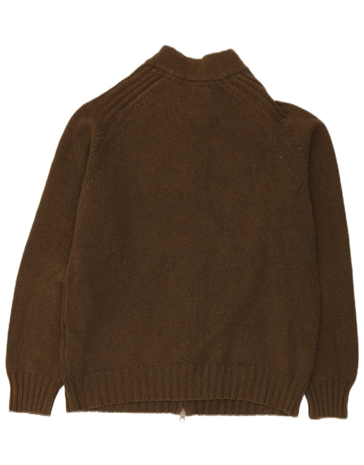 MASSIMO DUTTI Ανδρική ζακέτα πουλόβερ μεσαίο μαλλί χακί