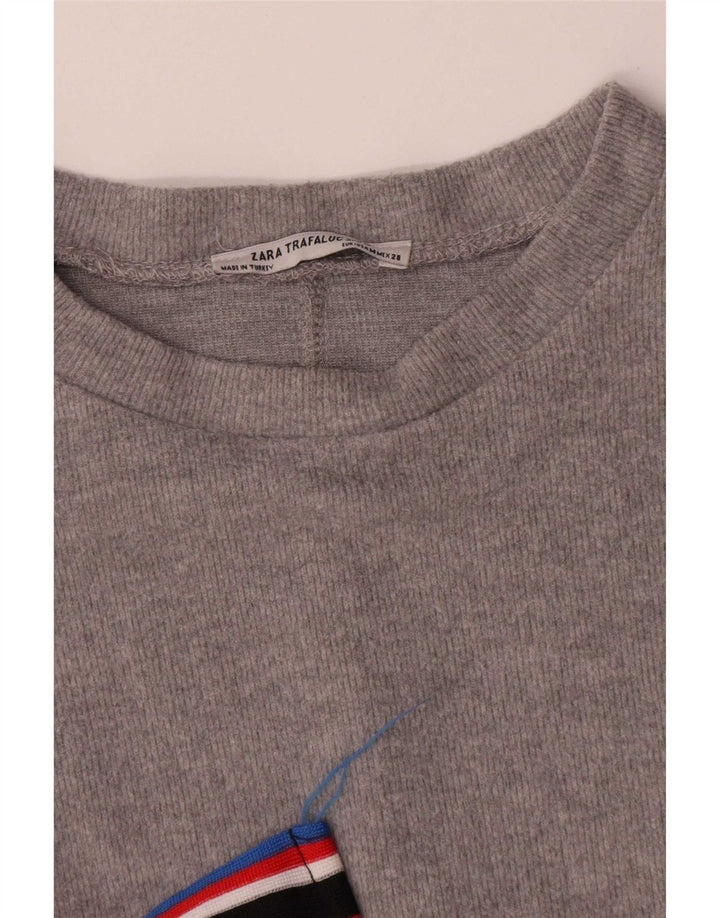 Zara Γυναικείο τοπ μακρυμάνικο UK 14 Medium Grey Polyester