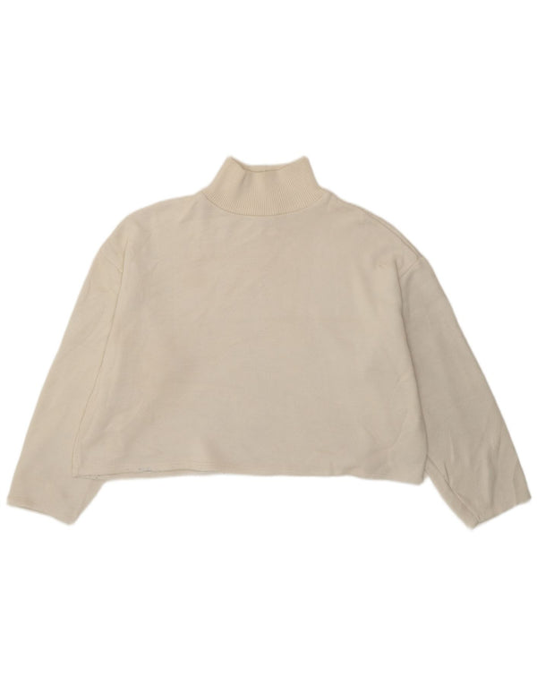 Γυναικεία Zara Crop Loose Fit Μακρυμάνικο UK 16 Large White Polyester