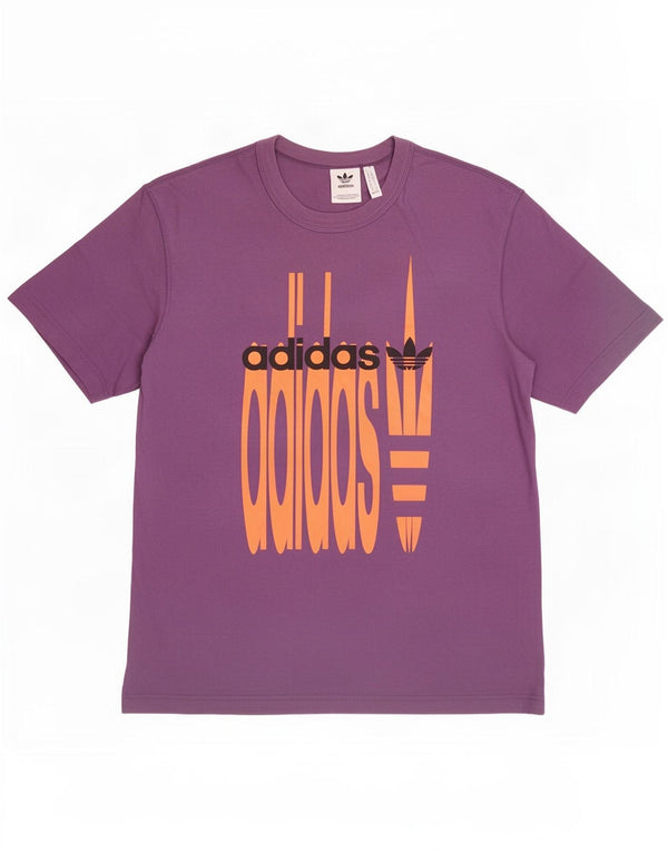 Adidas Mens Graphic T-Shirt Top Medium Purple Cotton