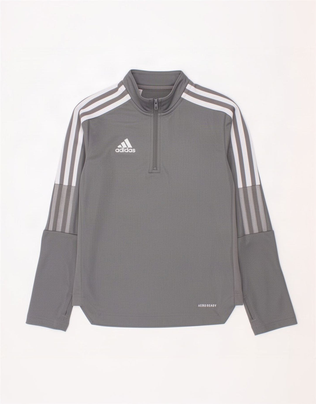 Adidas Boys Aeroready φόρμα πουλόβερ με φερμουάρ 7-8 ετών γκρι