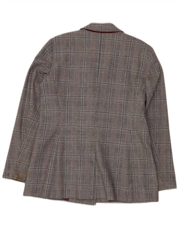 JIGSAW Γυναικείο σακάκι με διπλό στήθος UK 14 Large Grey Houndstooth