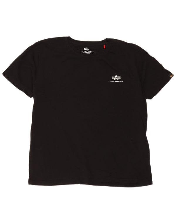 Γυναικείο γραφικό μπλουζάκι Alpha Industries Top UK 18 XL Μαύρο βαμβακερό