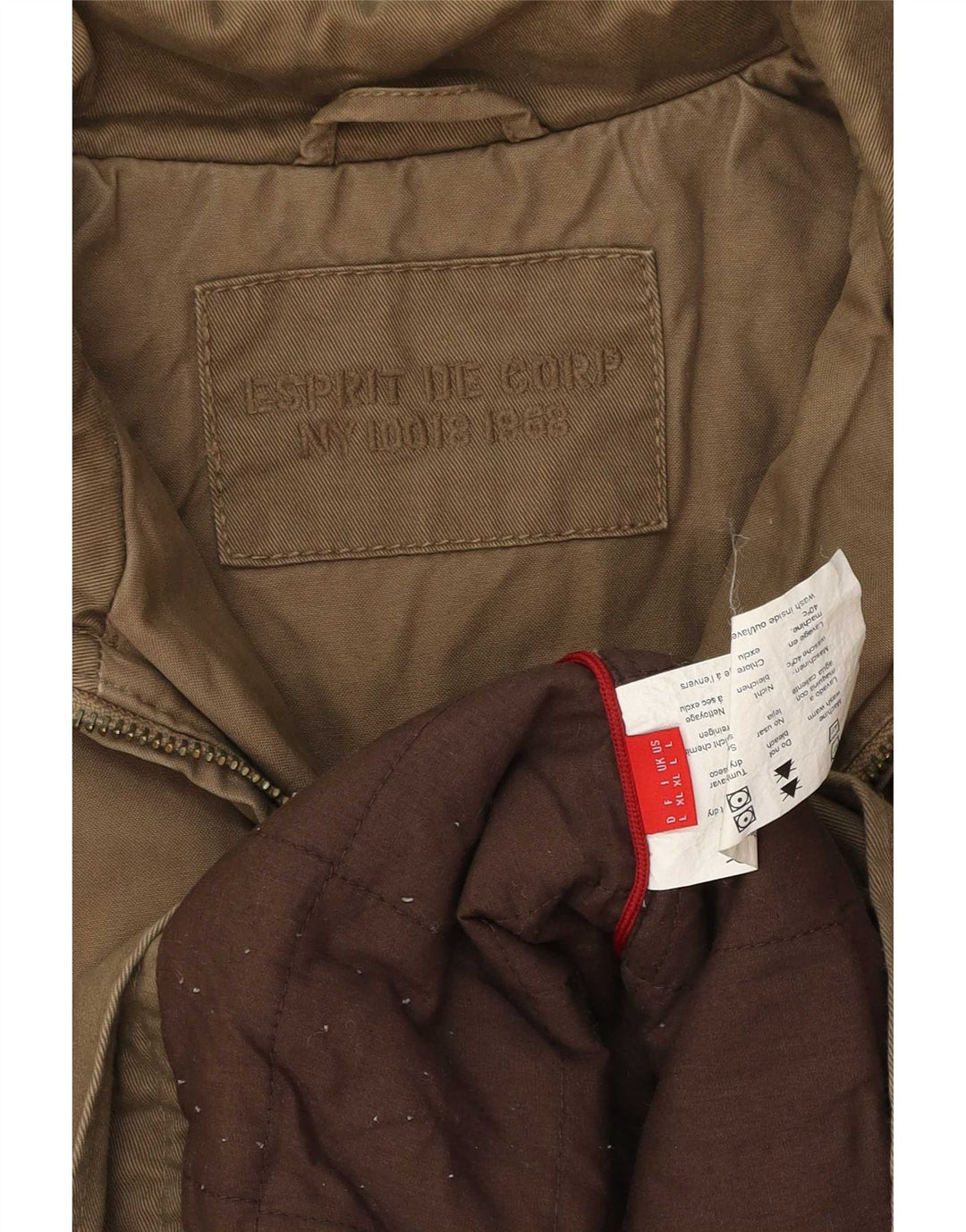 Esprit Mens Utility Jacket UK 40 Large Brown Βαμβακερό